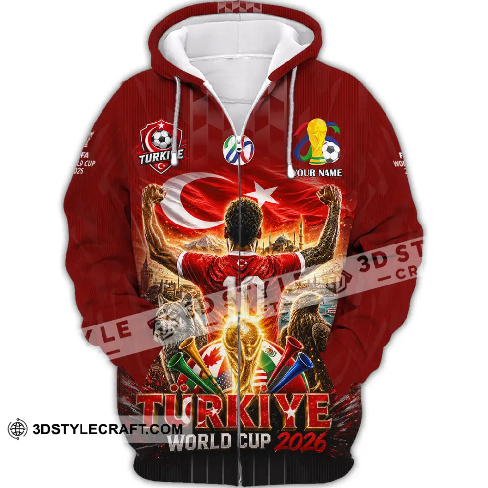 Unisex Shirt - Custom Turkiye World Cup 2026 Shirt - Zipper Hoodie / S - T-shirt
