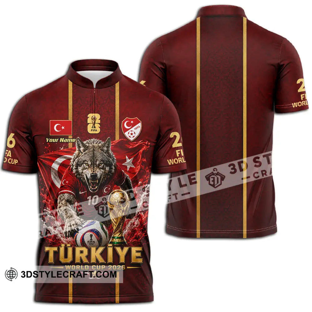 Unisex Shirt - Custom Turkiye World Cup 2026 Shirt - Zipper Polo Shirt / S - T-shirt