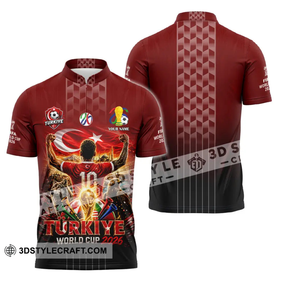 Unisex Shirt - Custom Turkiye World Cup 2026 Shirt - Zipper Polo Shirt / S - T-shirt