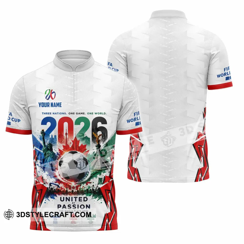 Unisex Shirt - Custom United By Passion World Cup 2026 Shirt - Zipper Polo Shirt / S - T-shirt