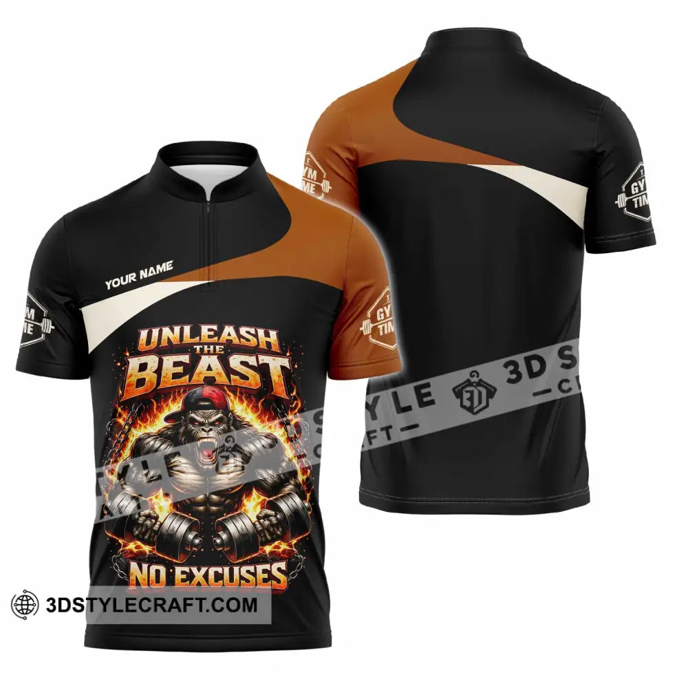 Unisex Shirt - Custom Unleash The Beast Shirt - Zipper Polo Shirt / S - T-shirt