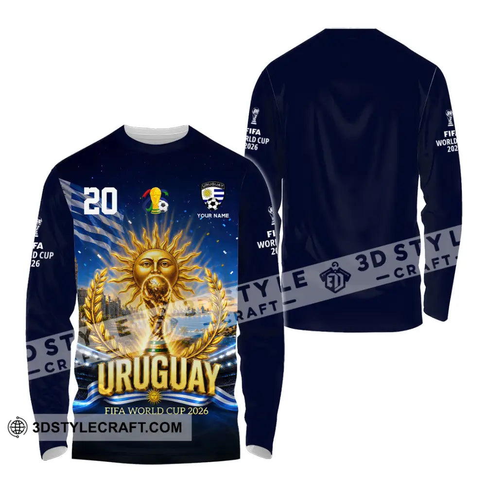 Unisex Shirt - Custom Uruguay World Cup 2026 Shirt - Long Sleeve Shirt / S - T-shirt