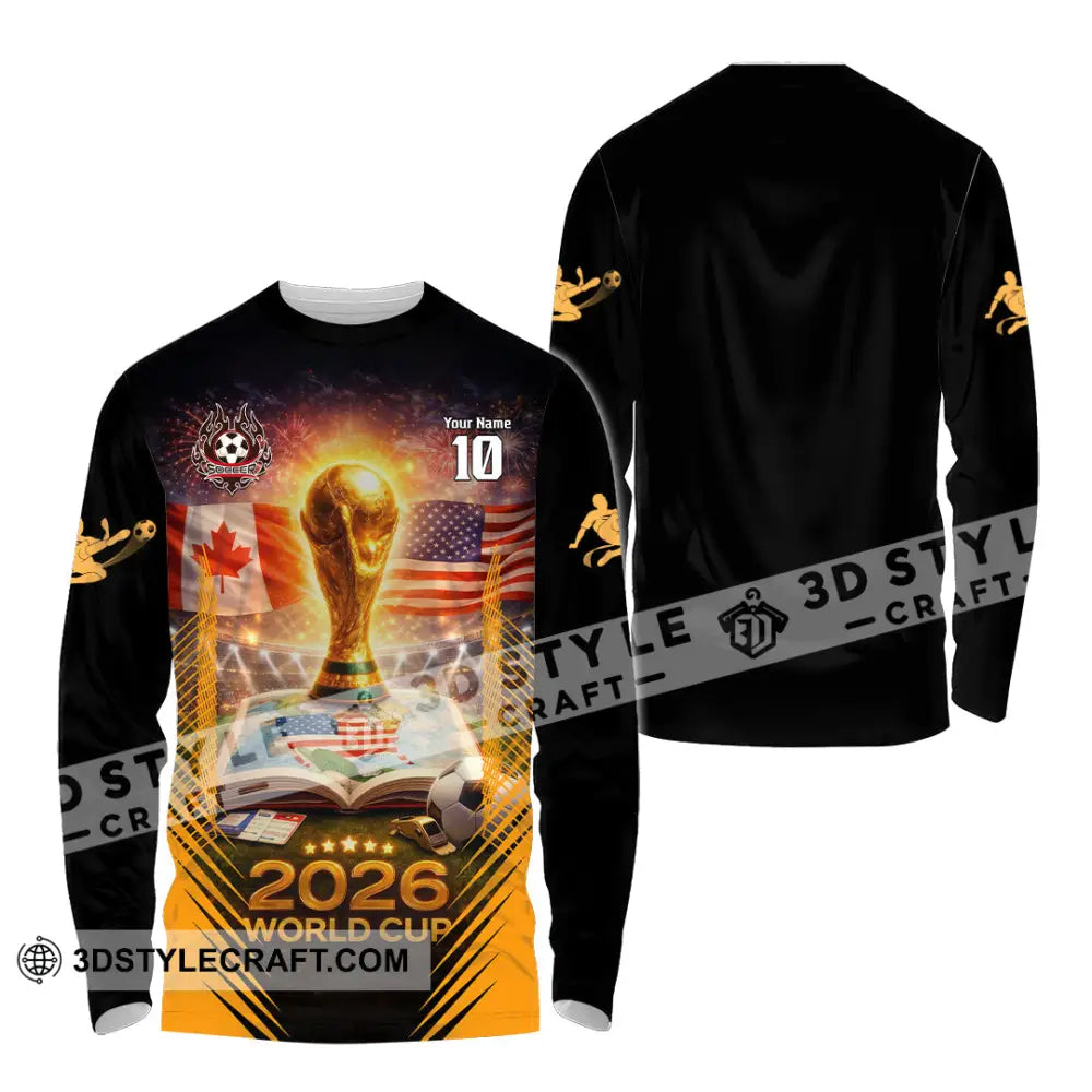 Unisex Shirt - Custom USA Canada World Cup 2026 3D Shirt Long Sleeve Shirt / S T-shirt