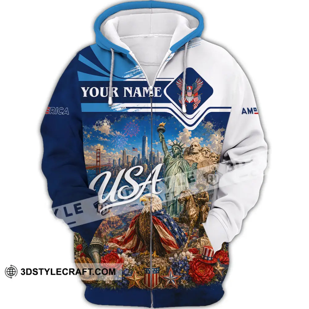 Unisex Shirt - Custom USA Shirt - Zipper Hoodie / S - T-shirt
