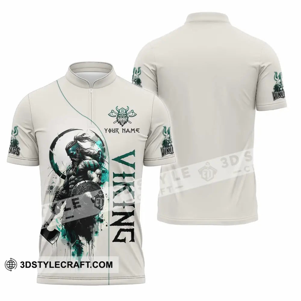 Unisex Shirt Custom Viking Shirt Zipper Polo Shirt / S T shirt