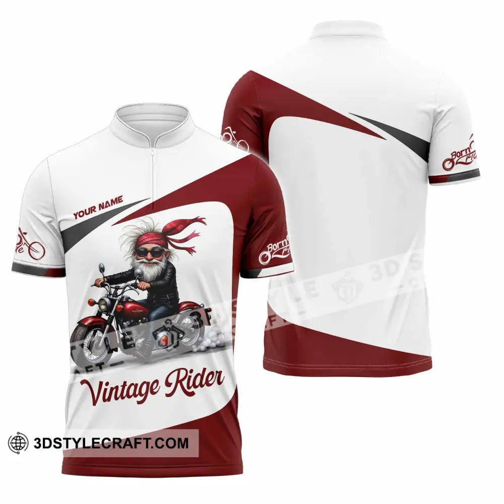 Unisex Shirt - Custom Vintage Rider Shirt - Zipper Polo Shirt / S - T-shirt