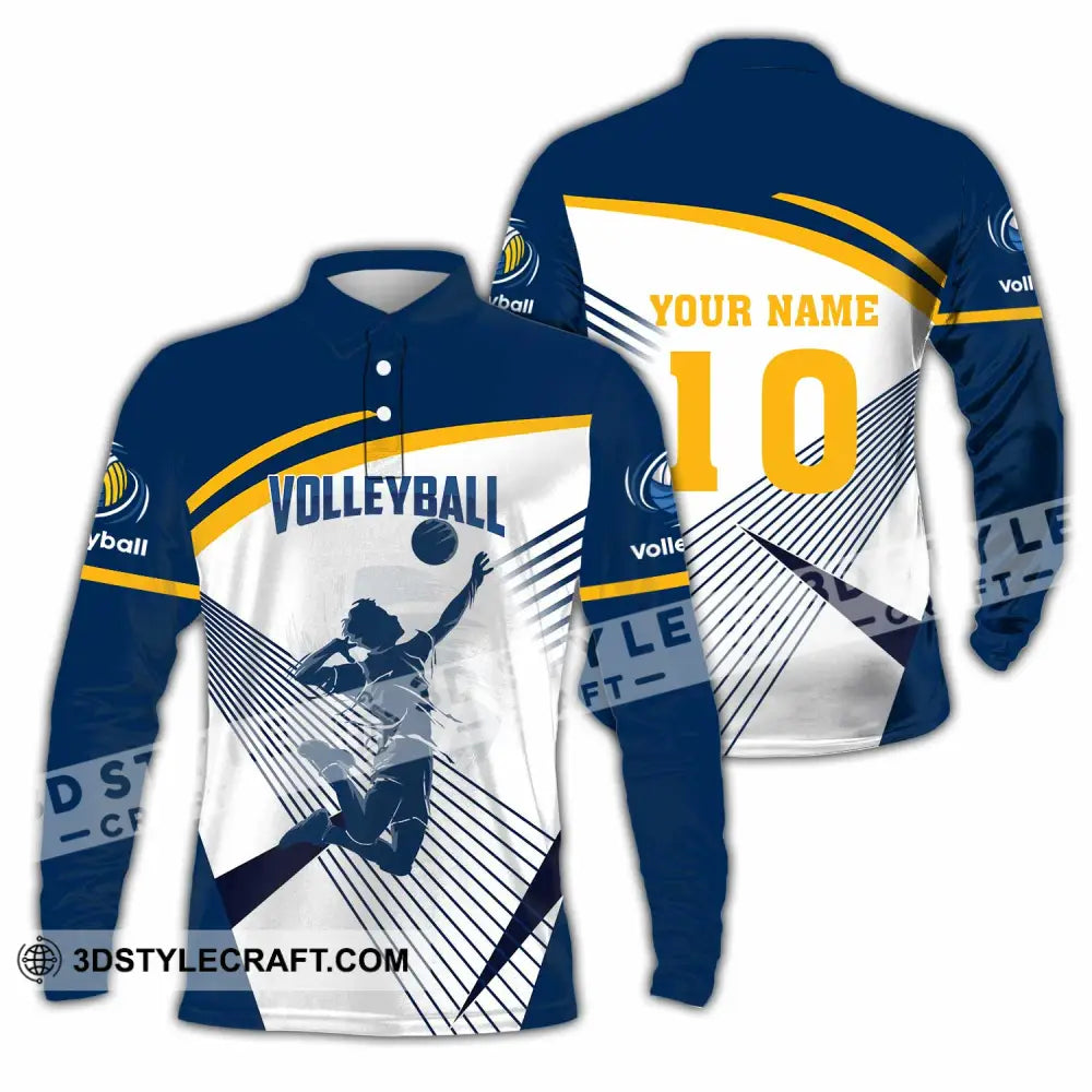 Unisex Shirt - Custom Volleyball 3D Shirt Long Sleeve Polo / S T-shirt