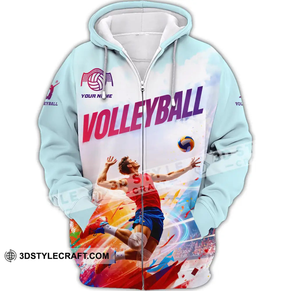 Unisex Shirt - Custom Volleyball 3D Shirt Zipper Hoodie / S T-shirt