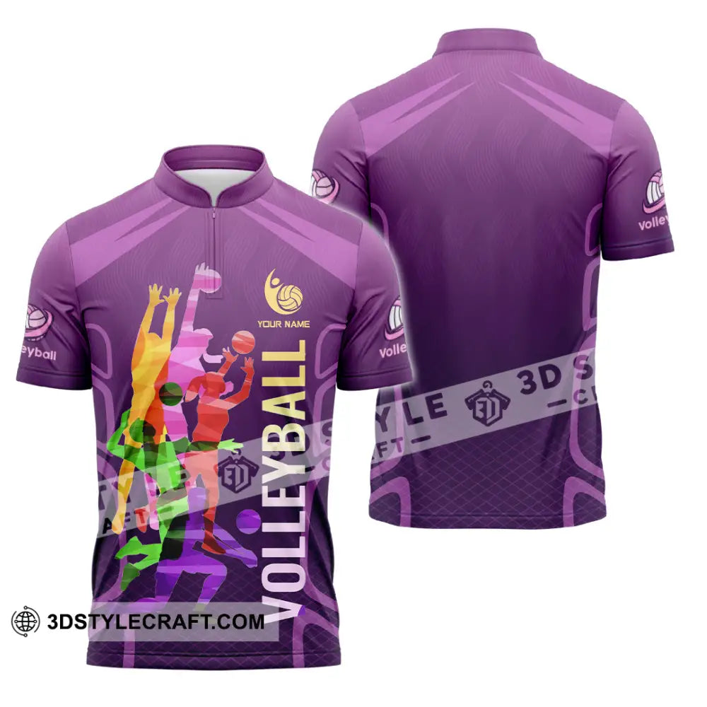 Unisex Shirt - Custom Volleyball 3D Shirt - Zipper Polo Shirt / S - T-shirt
