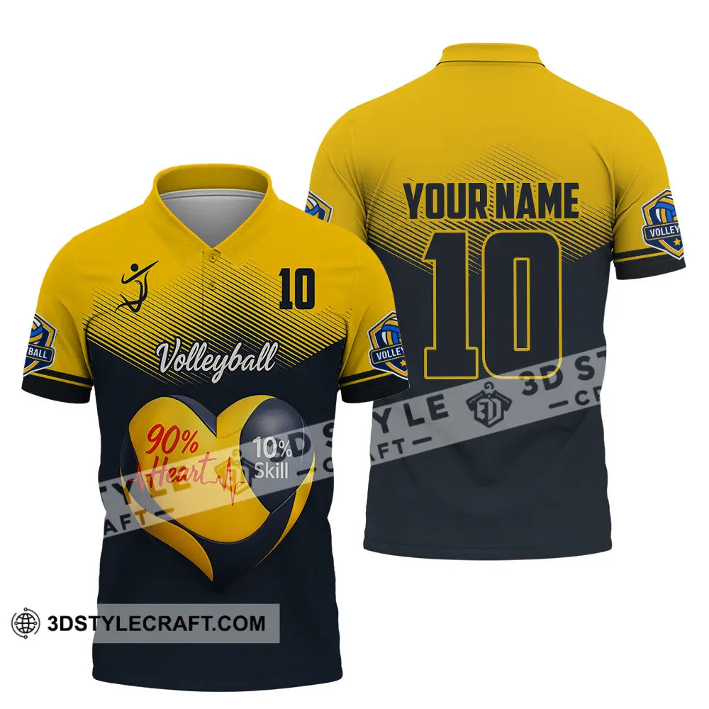 Unisex Shirt - Custom Volleyball 90% Heart 10% Skill Shirt Polo Shirt / S T-shirt