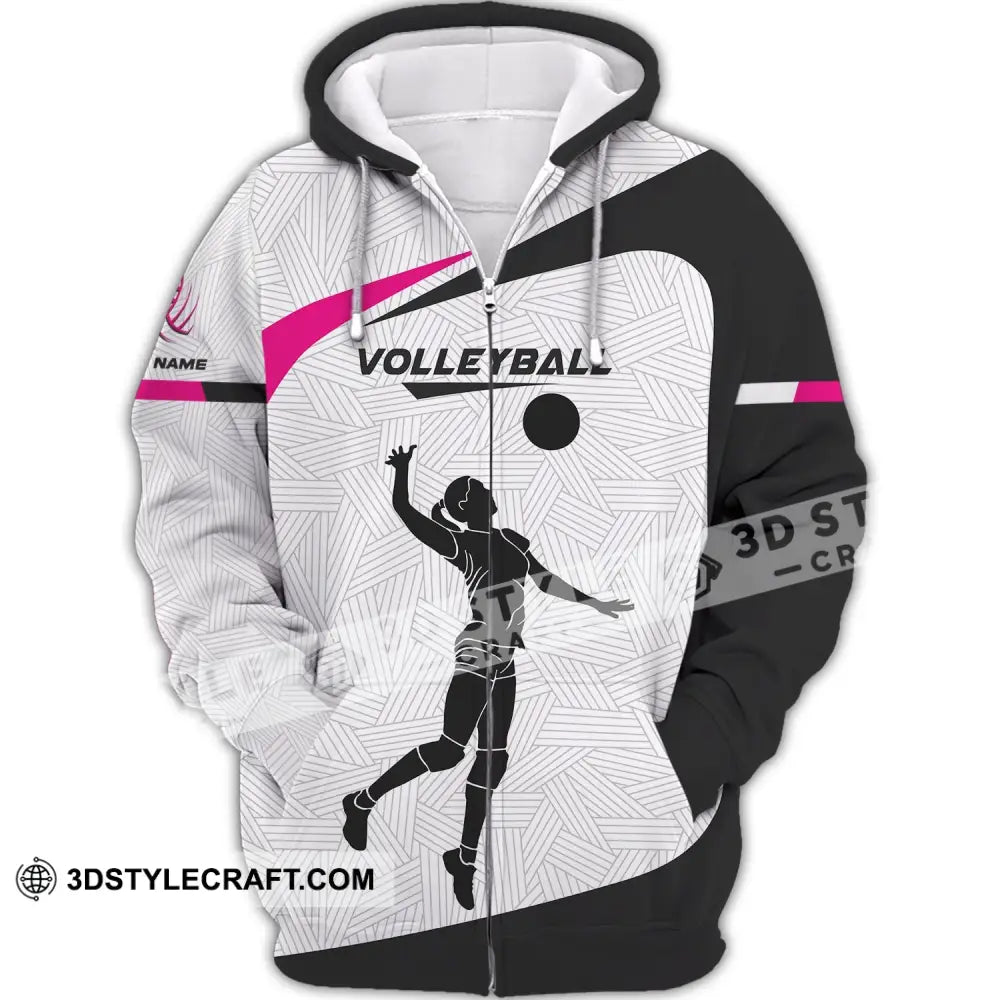 Unisex Shirt Custom Volleyball Hoodie Team T-Shirt Gift For Players Zipper / S