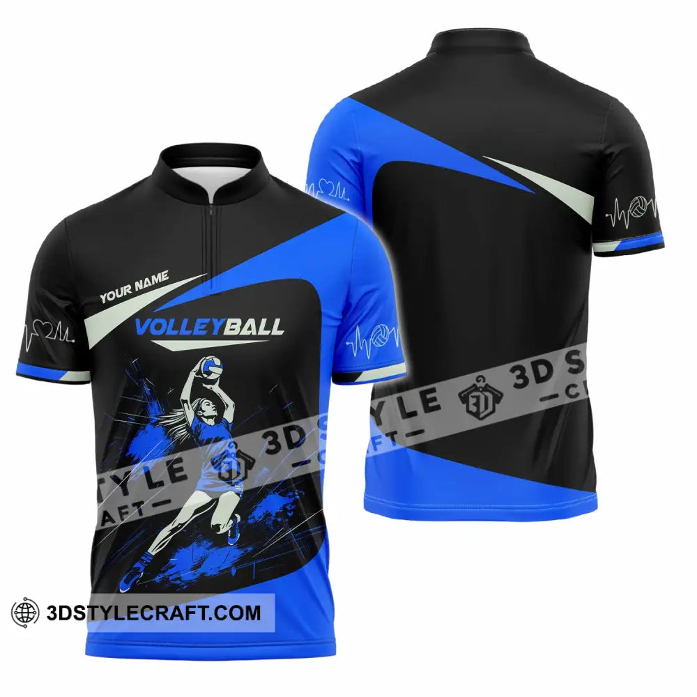 Unisex Shirt - Custom Volleyball Lover Sport Shirt Zipper Polo Shirt / S T-shirt
