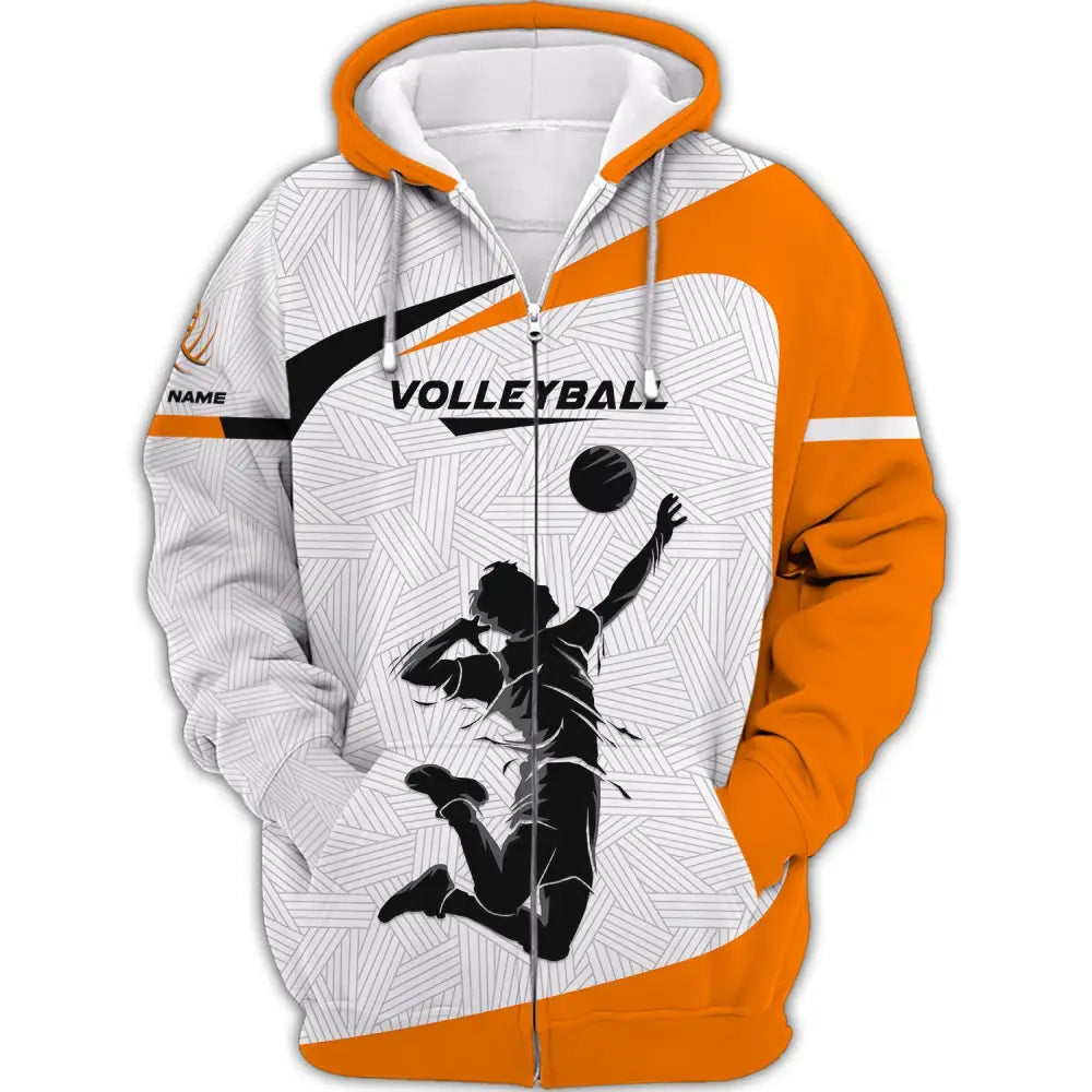 Unisex Shirt Custom Volleyball Polo Team T-Shirt Gift For Players Zipper Hoodie / S
