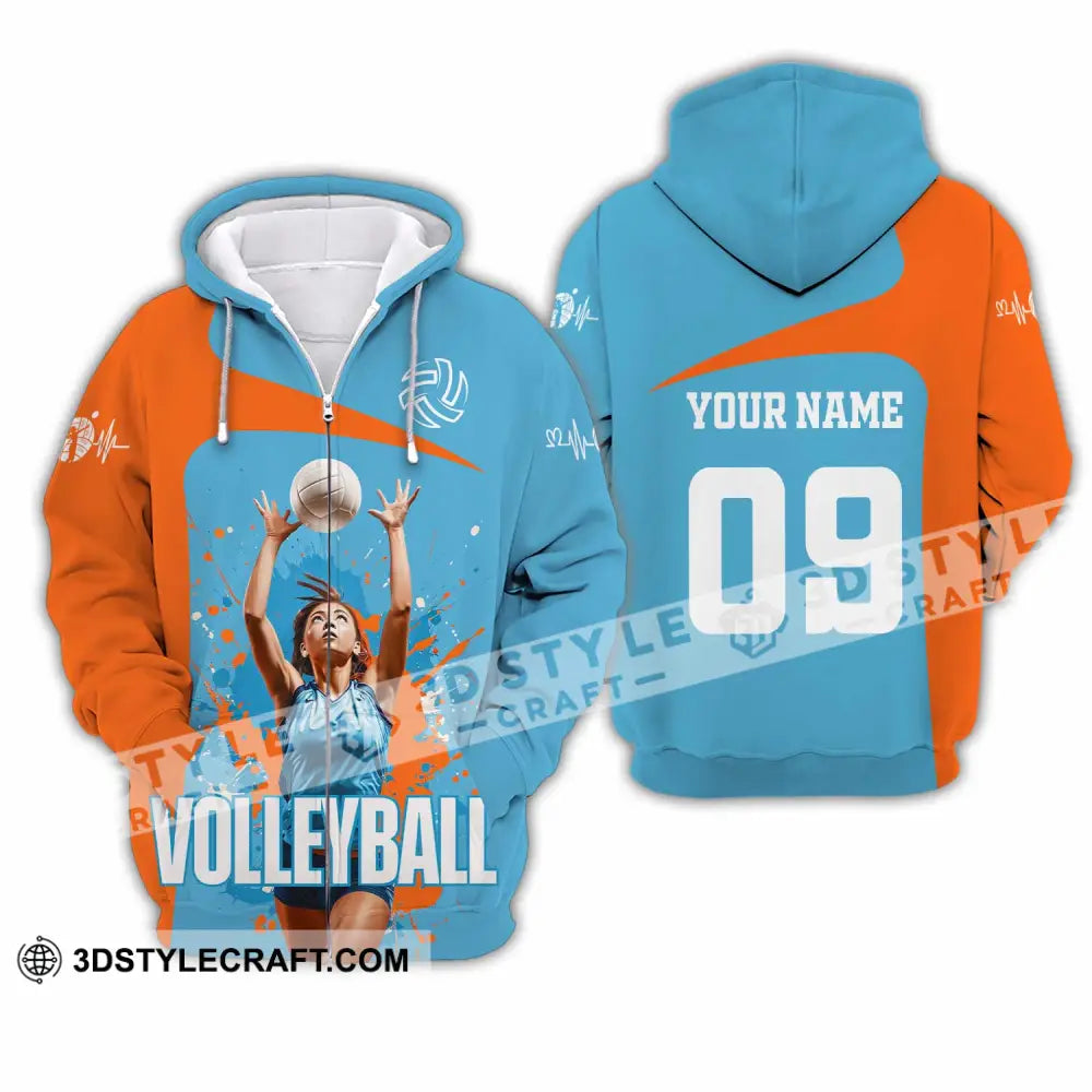 Unisex Shirt - Custom Volleyball Shirt Zipper Hoodie / S T-shirt