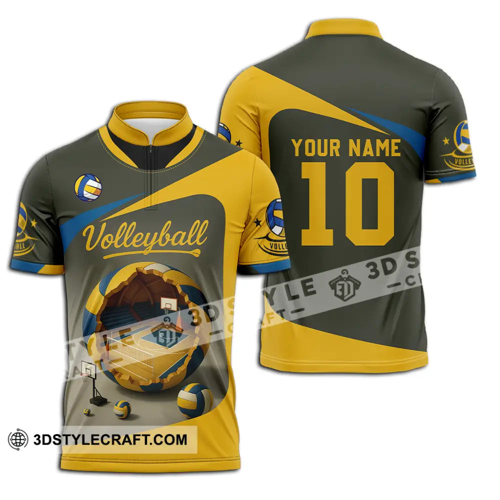 Unisex Shirt - Custom Volleyball Shirt Zipper Polo Shirt / S T-shirt