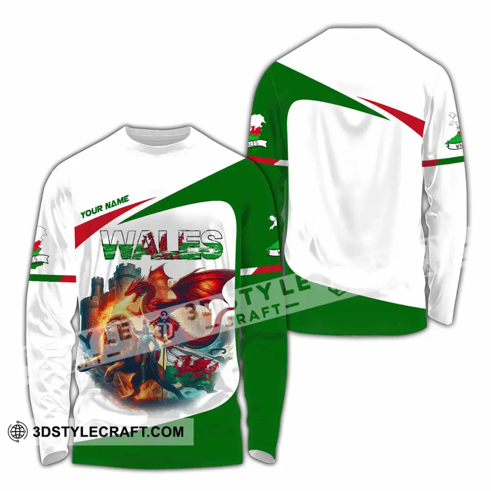 Unisex Shirt - Custom Wales Shirt Long Sleeve Shirt / S T-shirt