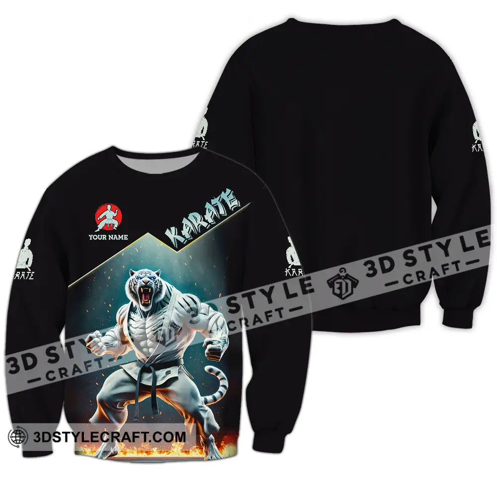 Unisex Shirt - Custom White Tiger Karate Sport Shirt Long Sleeve / S T-shirt