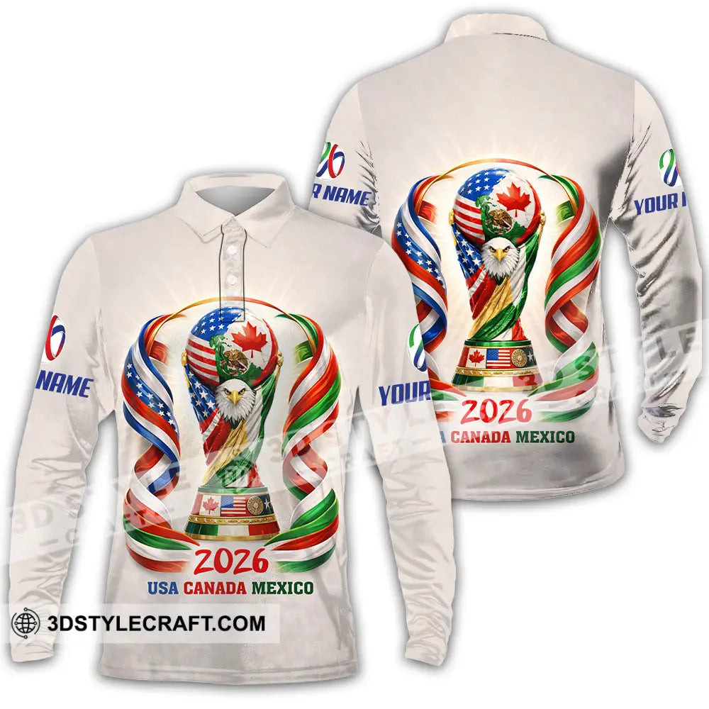Unisex Shirt - Custom World Cup 2026 3D Shirt Long Sleeve Polo / S T-shirt