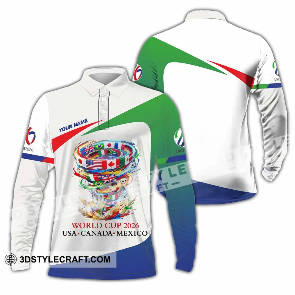 Unisex Shirt - Custom World Cup 2026 3D Shirt Long Sleeve Polo / S T-shirt