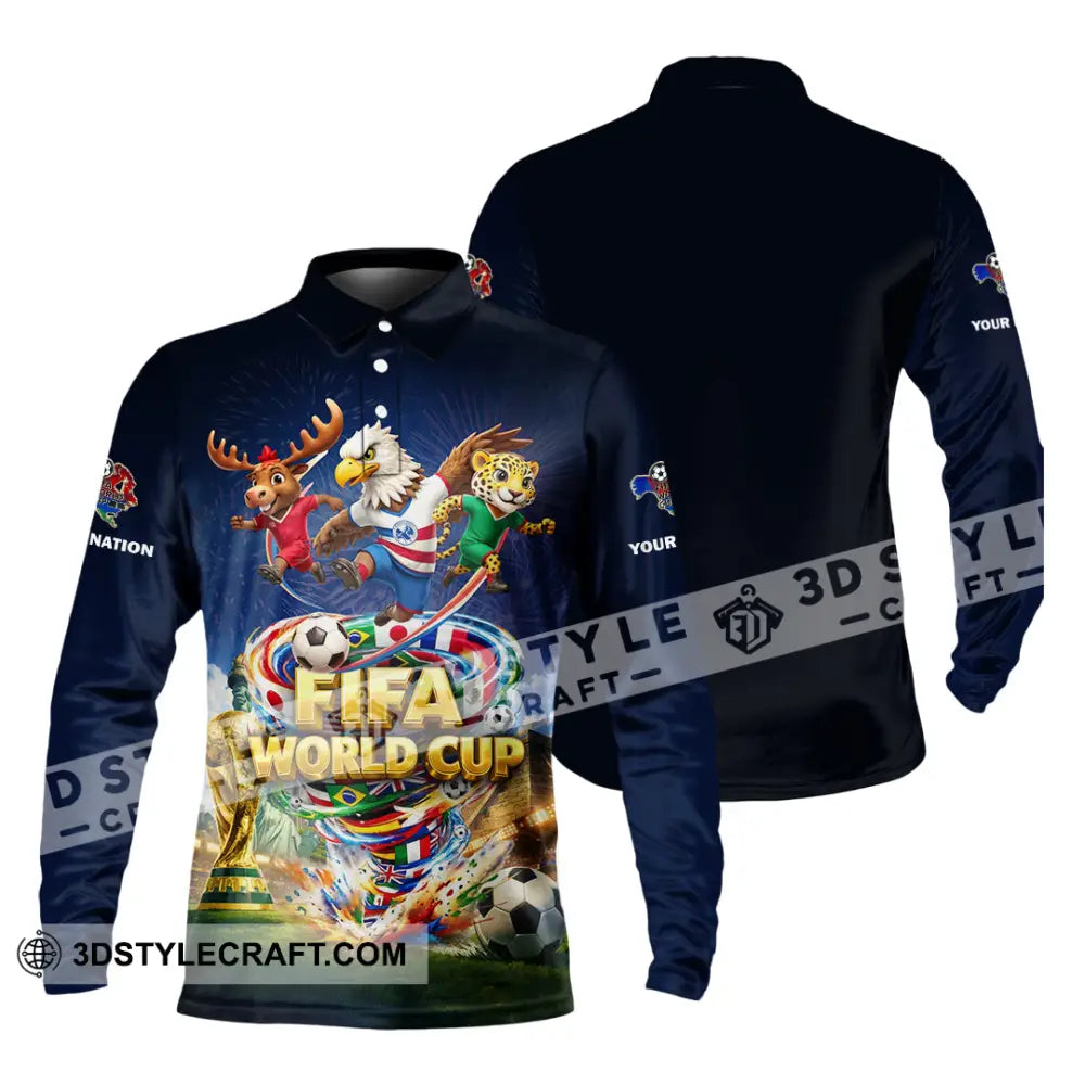 Unisex Shirt - Custom World Cup 2026 3D Shirt Long Sleeve Polo / S T-shirt