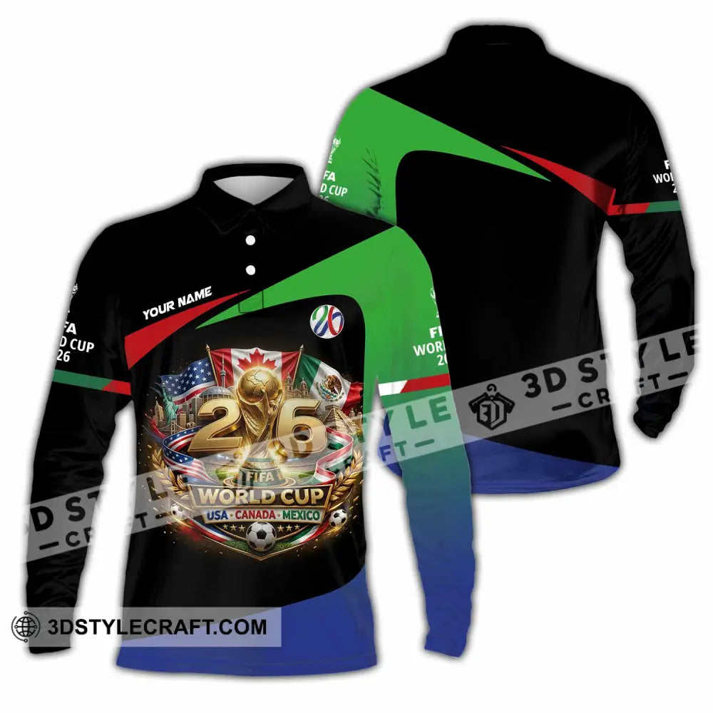 Unisex Shirt - Custom World Cup 2026 3D Shirt Long Sleeve Polo / S T-shirt