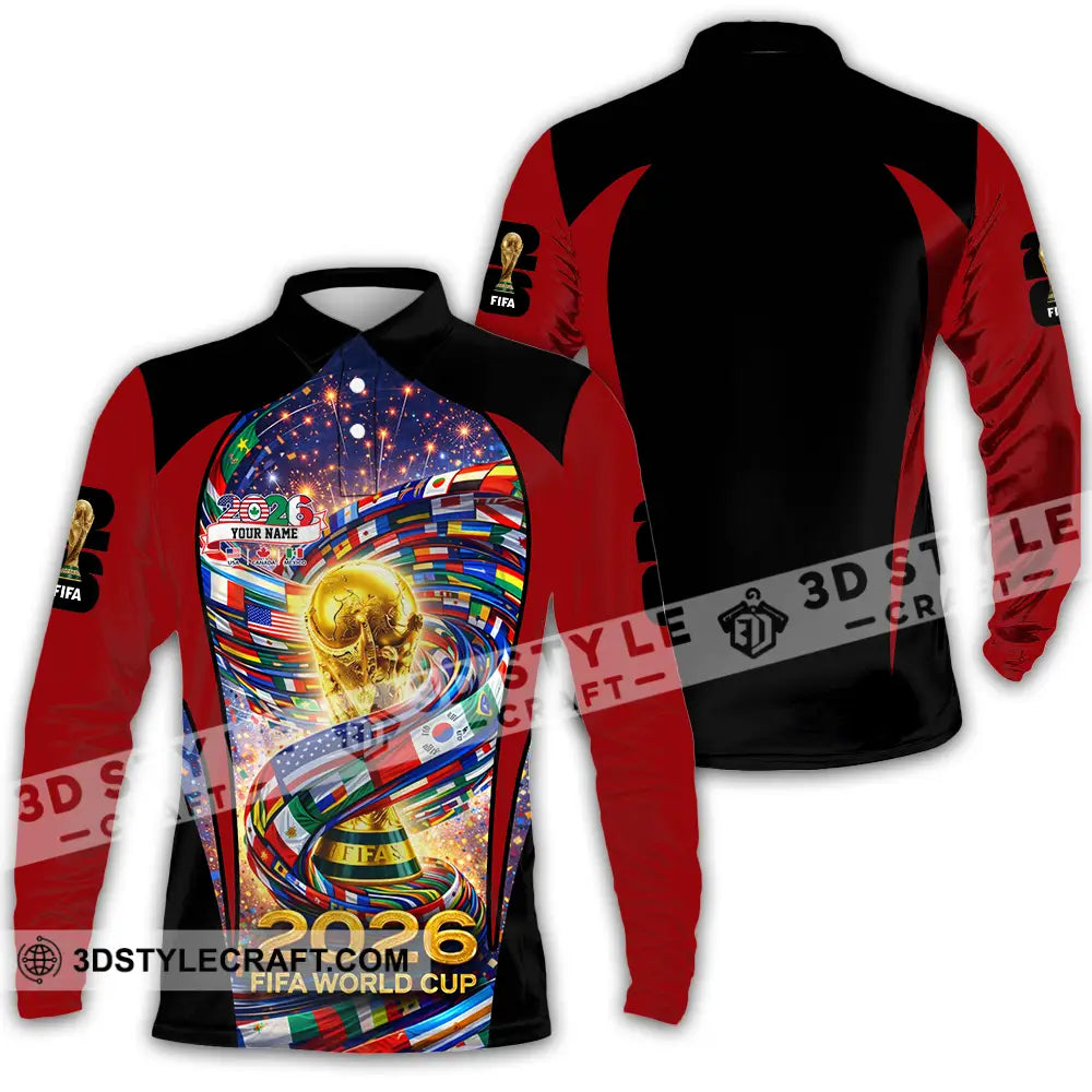 Unisex Shirt - Custom World Cup 2026 3D Shirt Long Sleeve Polo / S T-shirt