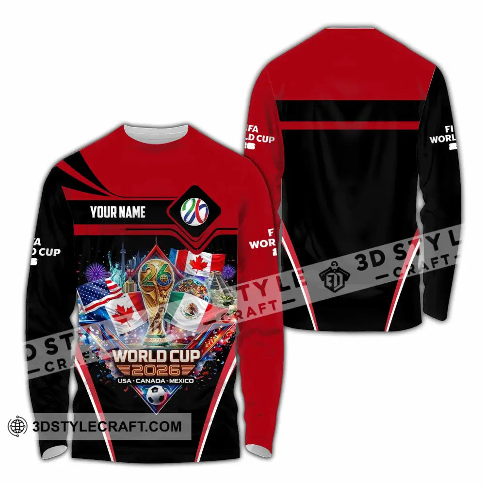 Unisex Shirt - Custom World Cup 2026 3D Shirt Long Sleeve Shirt / S T-shirt
