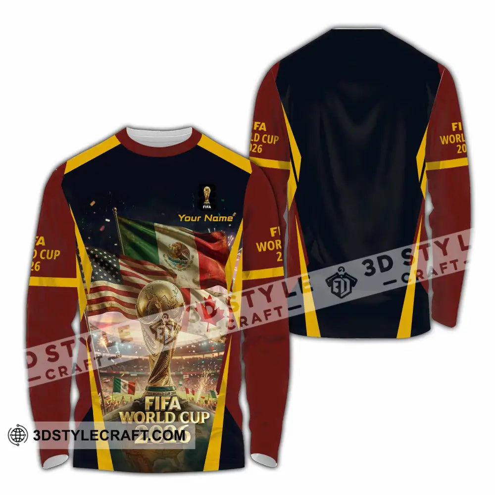 Unisex Shirt - Custom World Cup 2026 3D Shirt Long Sleeve Shirt / S T-shirt