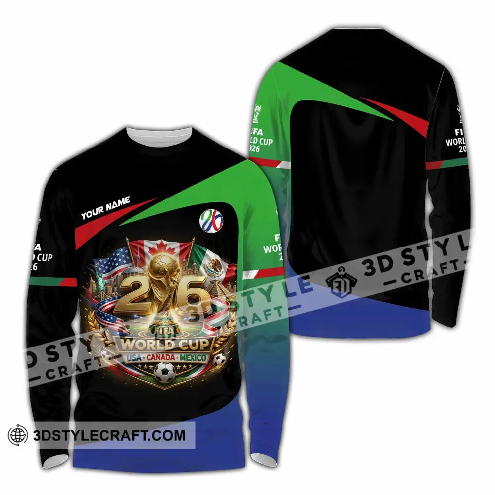 Unisex Shirt - Custom World Cup 2026 3D Shirt Long Sleeve Shirt / S T-shirt