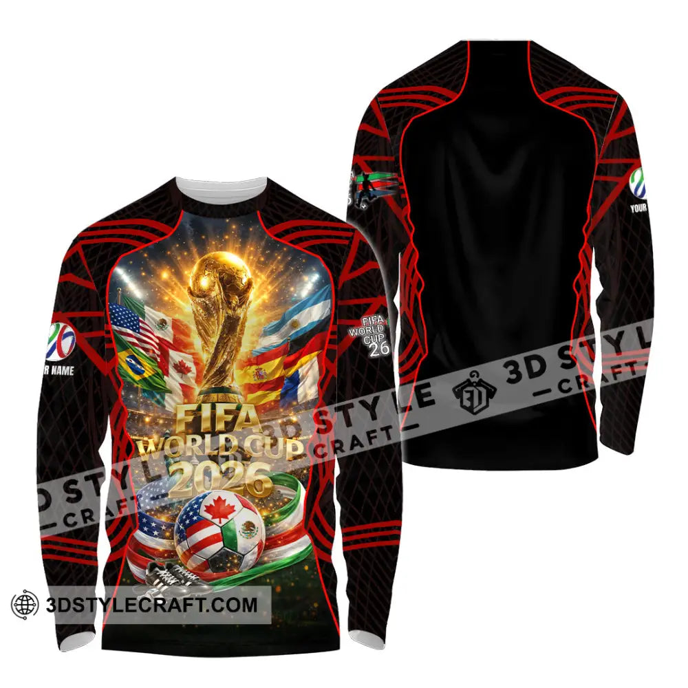 Unisex Shirt - Custom World Cup 2026 3D Shirt Long Sleeve Shirt / S T-shirt