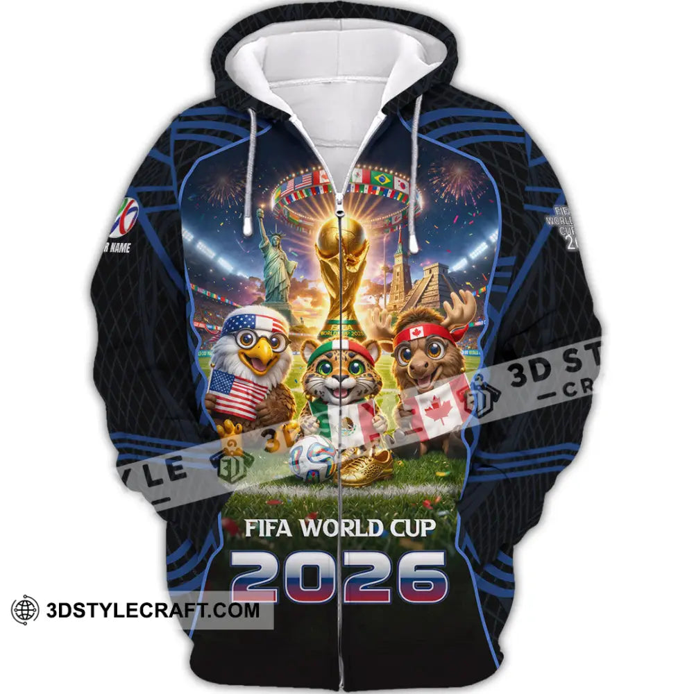 Unisex Shirt - Custom World Cup 2026 3D Shirt Zipper Hoodie / S T-shirt