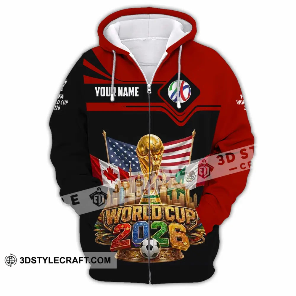 Unisex Shirt - Custom World Cup 2026 3D Shirt - Zipper Hoodie / S - T-shirt