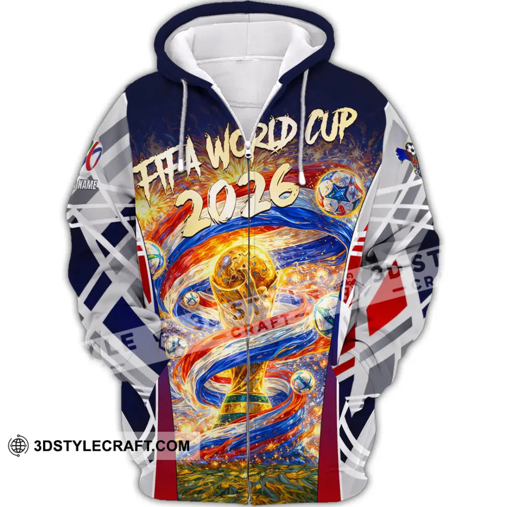 Unisex Shirt - Custom World Cup 2026 3D Shirt Zipper Hoodie / S T-shirt