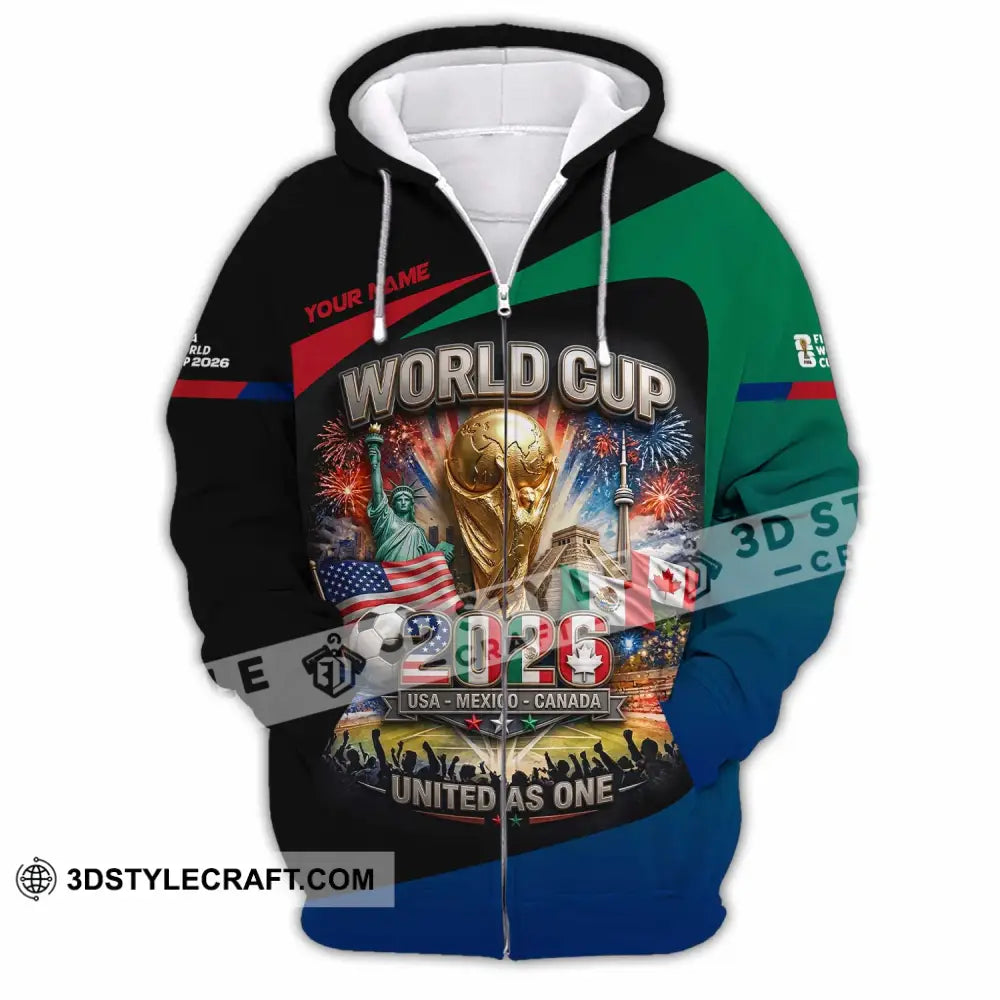 Unisex Shirt - Custom World Cup 2026 3D Shirt Zipper Hoodie / S T-shirt