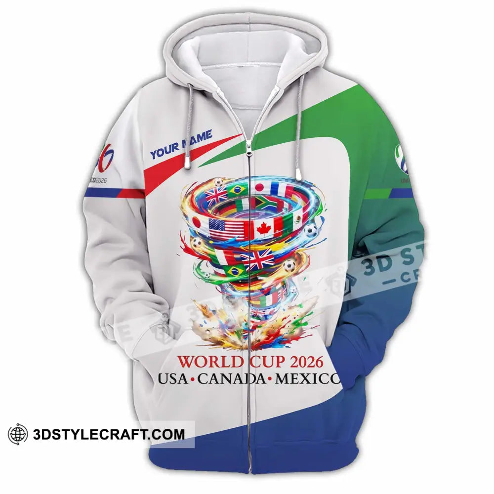 Unisex Shirt - Custom World Cup 2026 3D Shirt Zipper Hoodie / S T-shirt