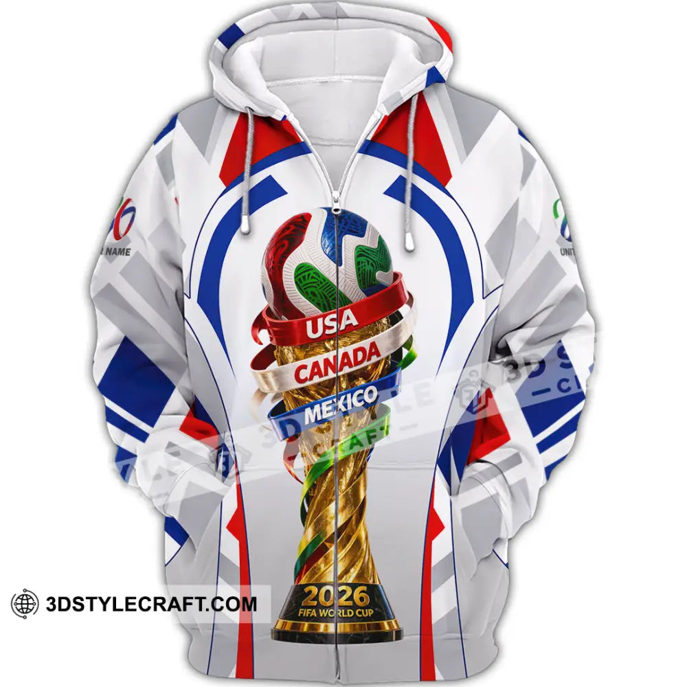 Unisex Shirt - Custom World Cup 2026 3D Shirt Zipper Hoodie / S T-shirt