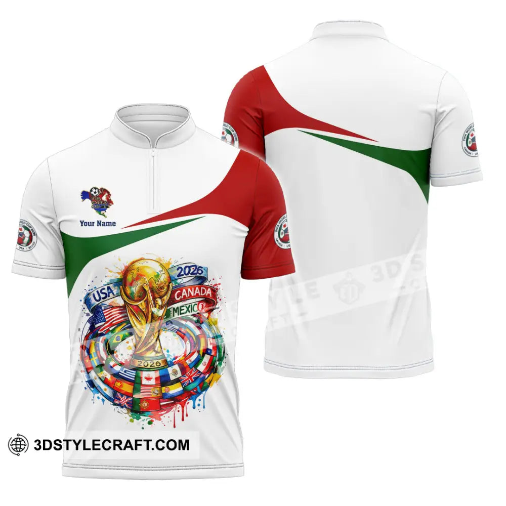 Unisex Shirt - Custom World Cup 2026 3D Shirt - Zipper Polo Shirt / S - T-shirt