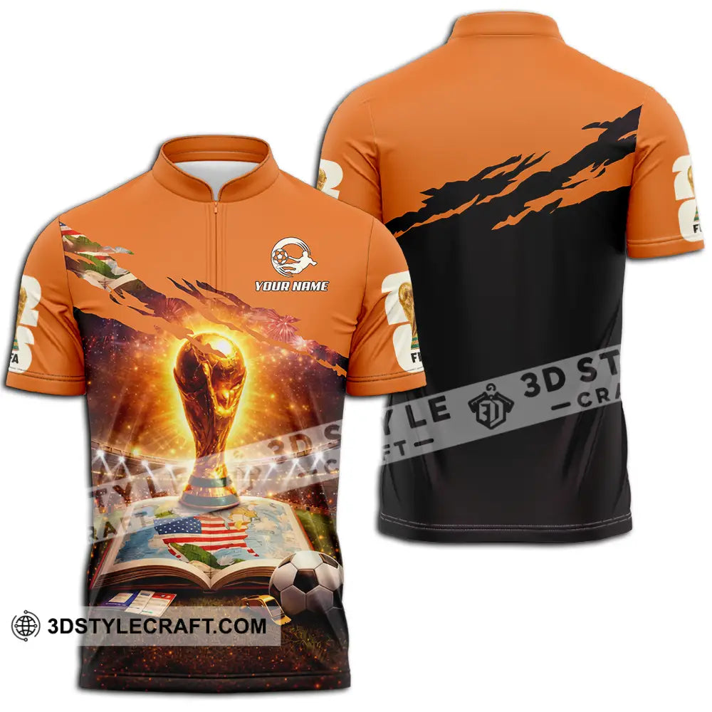 Unisex Shirt - Custom World Cup 2026 3D Shirt Zipper Polo Shirt / S T-shirt