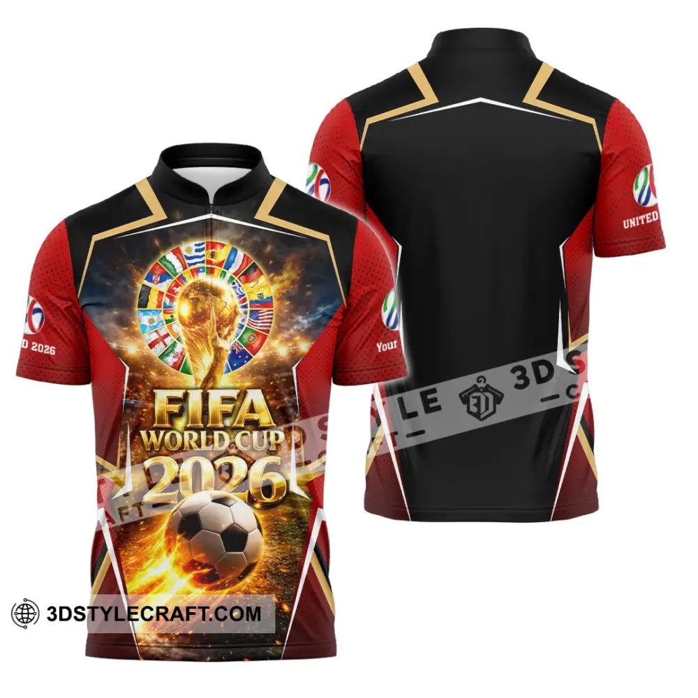 Unisex Shirt - Custom World Cup 2026 3D Shirt - Zipper Polo Shirt / S - T-shirt