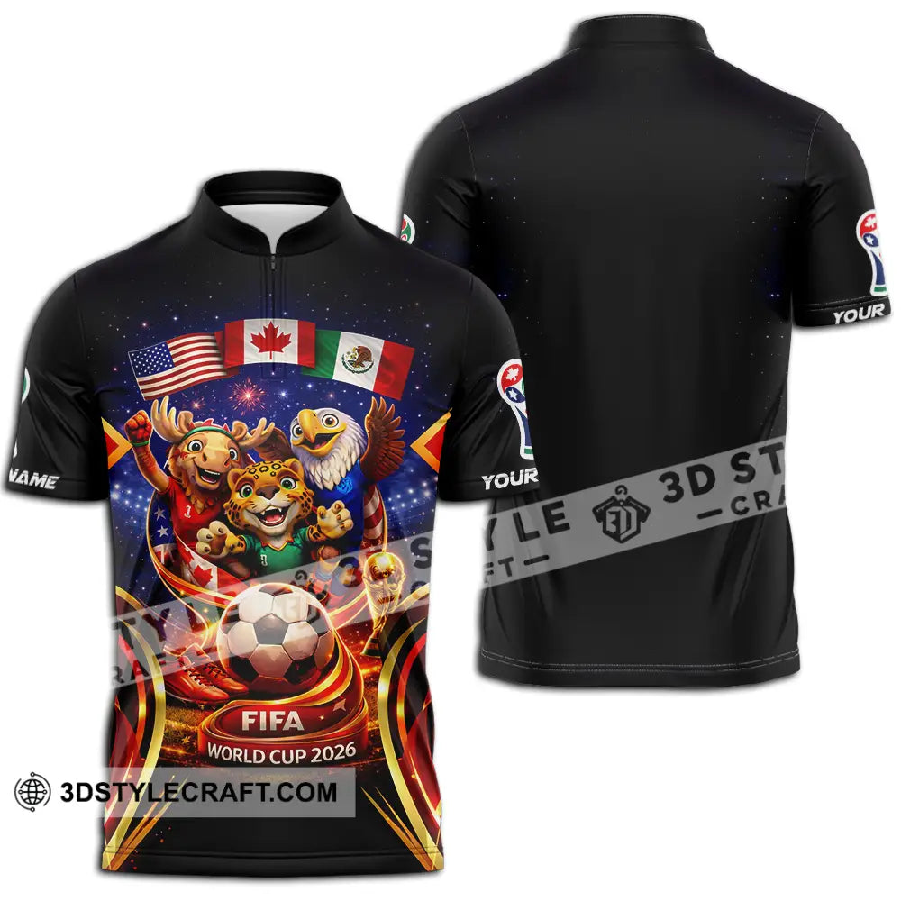 Unisex Shirt - Custom World Cup 2026 3D Shirt Zipper Polo Shirt / S T-shirt