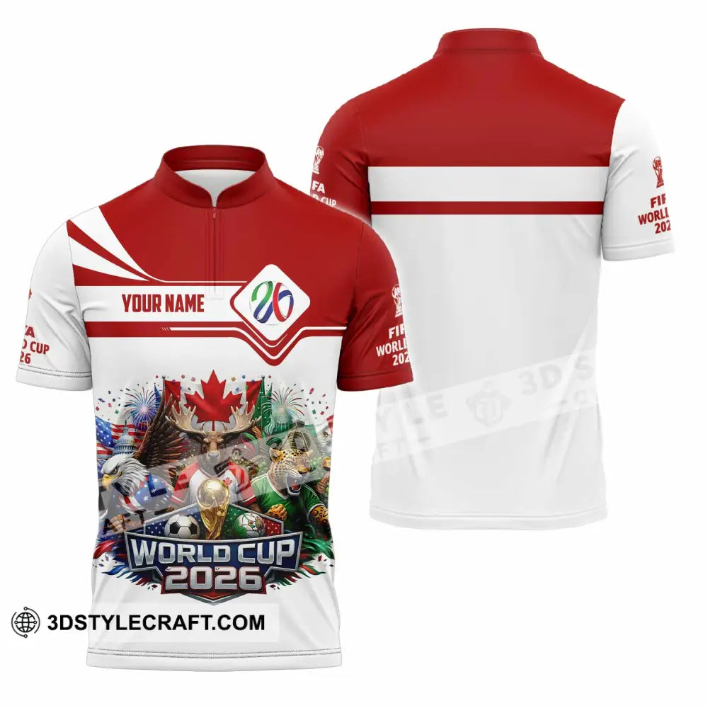 Unisex Shirt - Custom World Cup 2026 3D Shirt - Zipper Polo Shirt / S - T-shirt