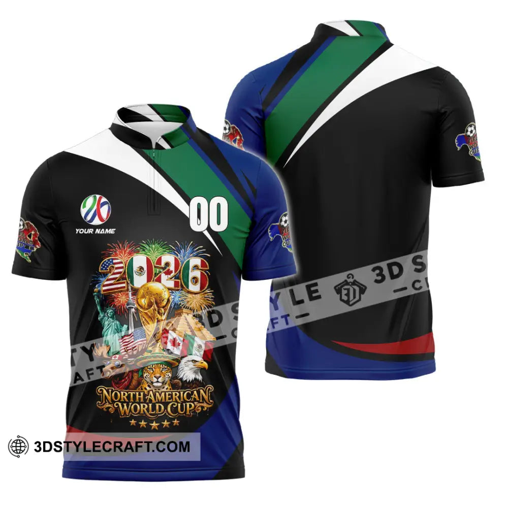 Unisex Shirt - Custom World Cup 2026 3D Shirt - Zipper Polo Shirt / S - T-shirt