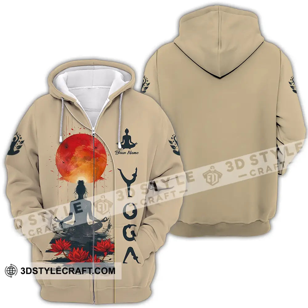 Unisex Shirt - Custom Yoga 3D Shirt Zipper Hoodie / S T-shirt