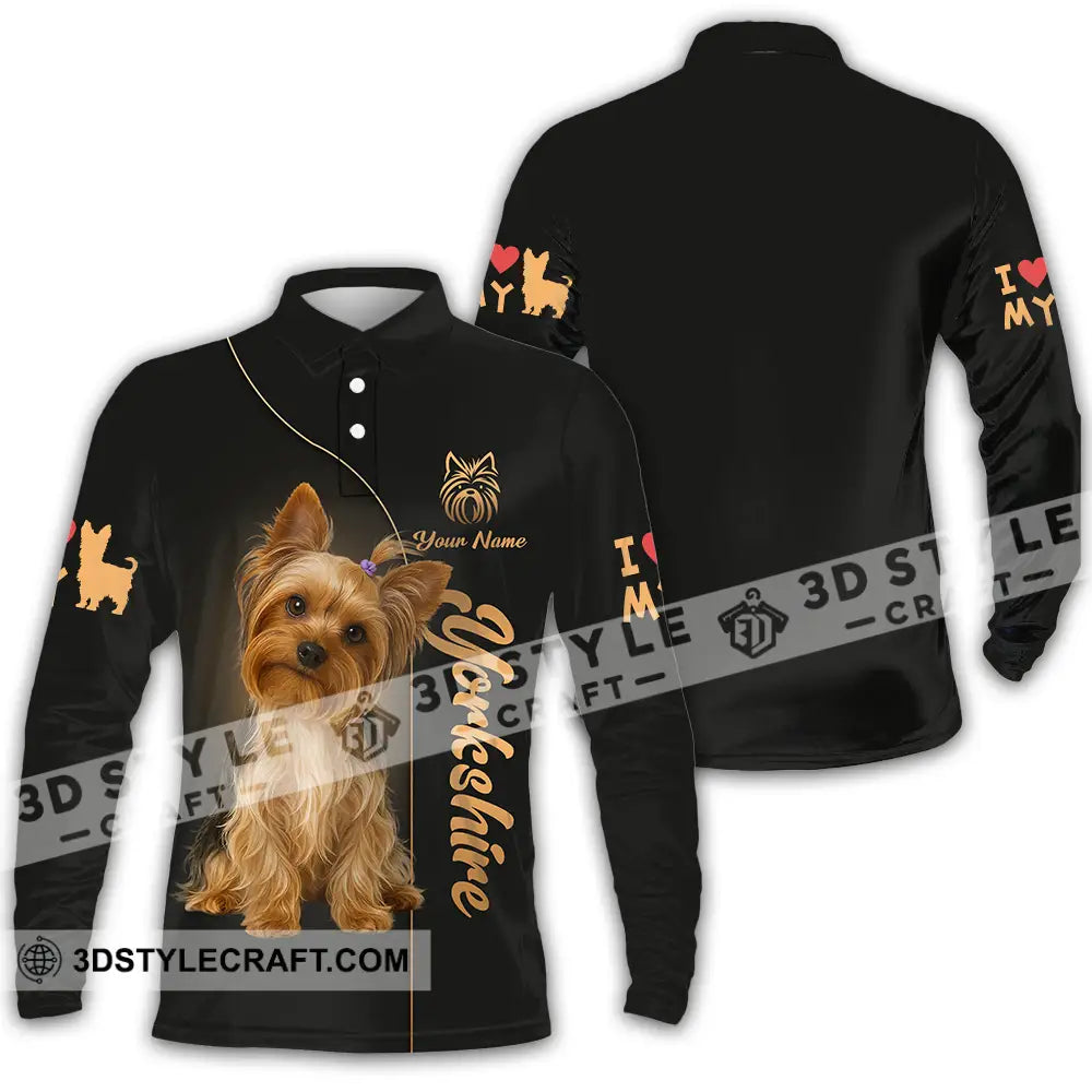 Unisex Shirt - Custom Yorkshire Terrier Shirt Long Sleeve Polo / S T-shirt