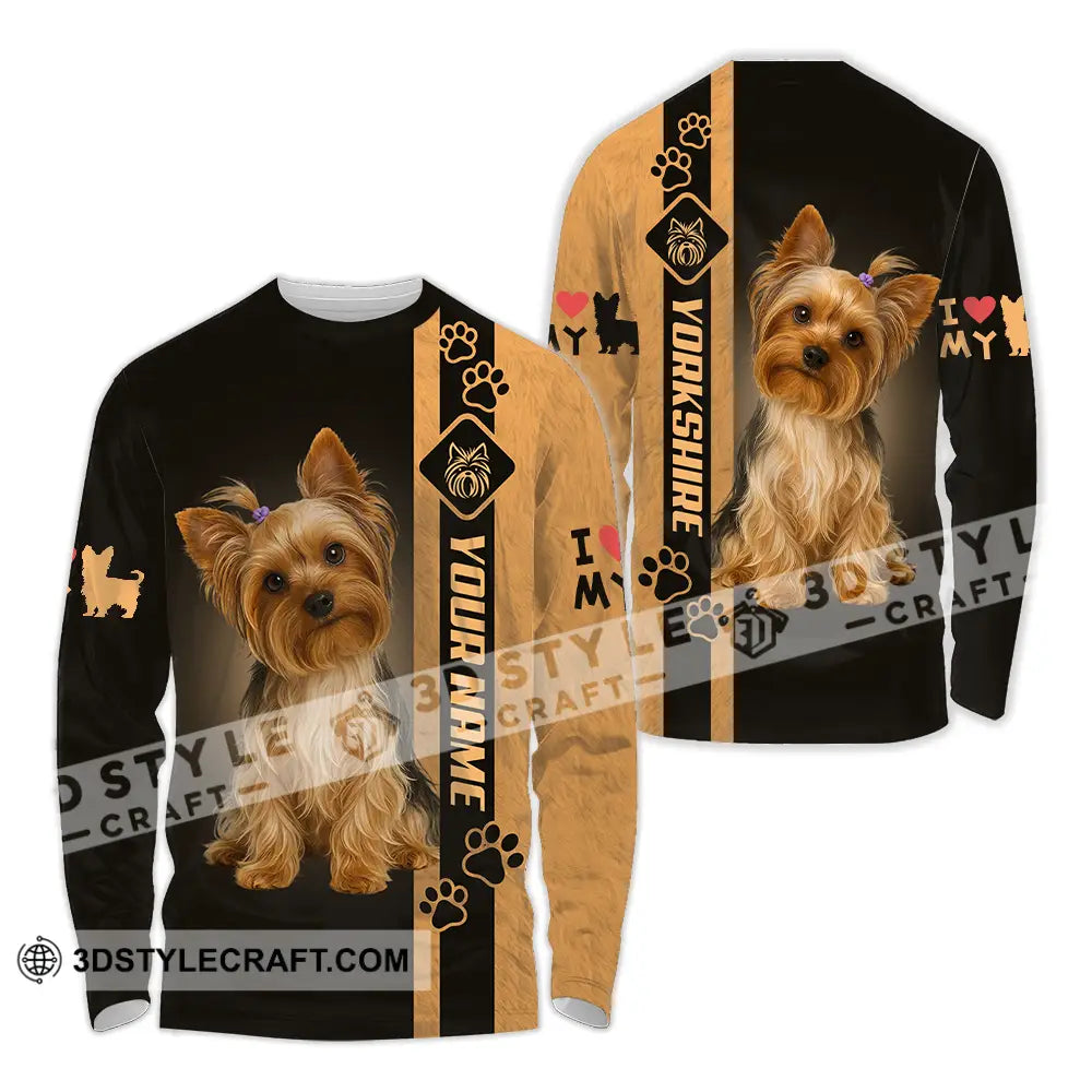 Unisex Shirt - Custom Yorkshire Terrier Shirt Long Sleeve Shirt / S T-shirt
