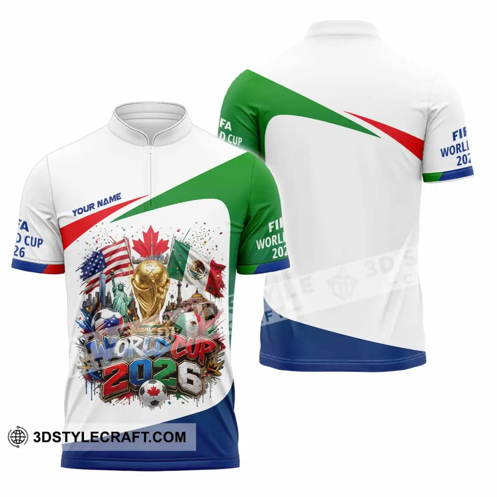 Unisex Shirt - Custom World Cup 2026 Shirt - Zipper Polo Shirt / S - T-shirt