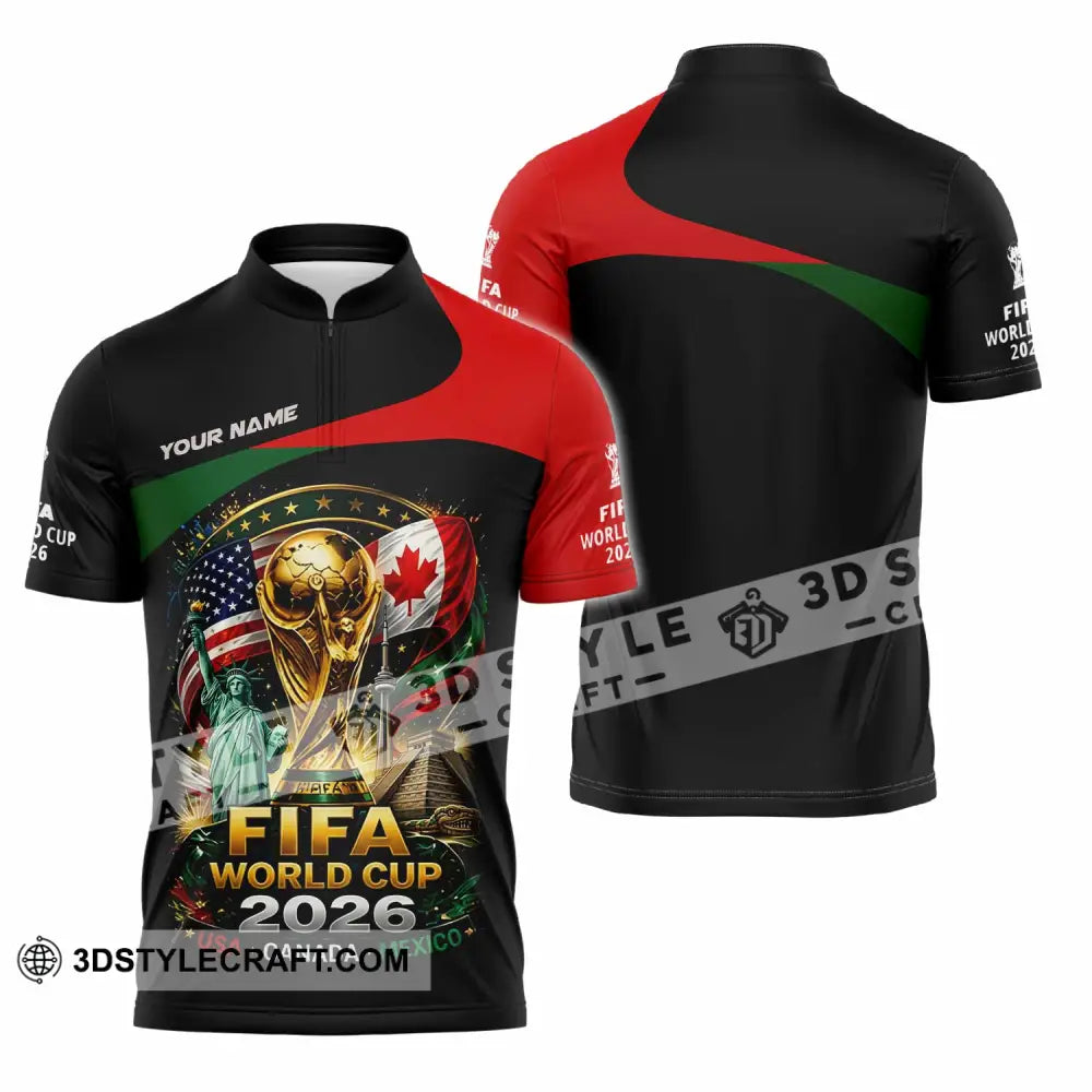 Unisex Shirt - Custom World Cup 2026 Shirt - Zipper Polo Shirt / S - T-shirt