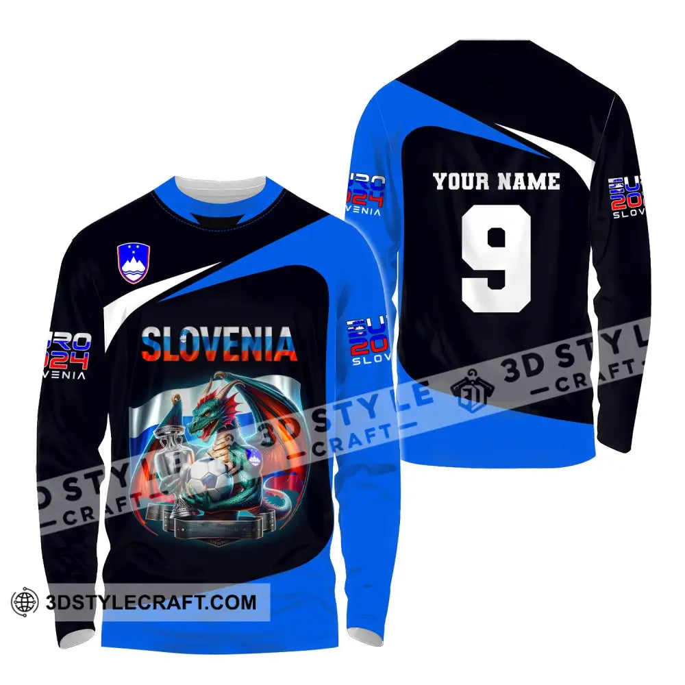 Unisex Shirt Euro 2024 Custom Name And Number Slovenia Football Polo Long Sleeve / S T-Shirt