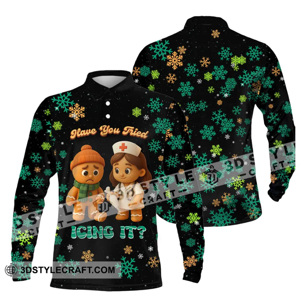 Unisex Shirt - Have You Tried Icing It Christmas Shirt Long Sleeve Polo / S T-shirt