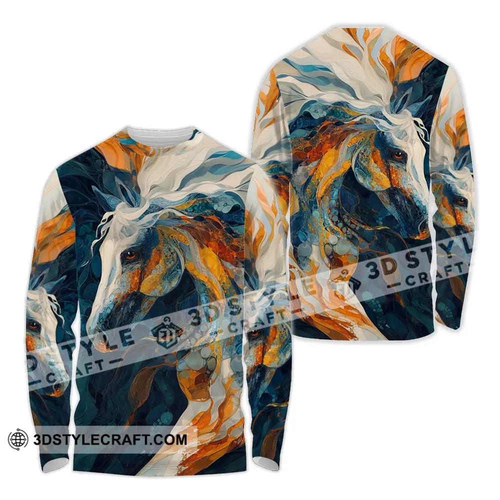 Unisex Shirt - Horse Funny Graphic Shirt Long Sleeve Shirt / S T-shirt